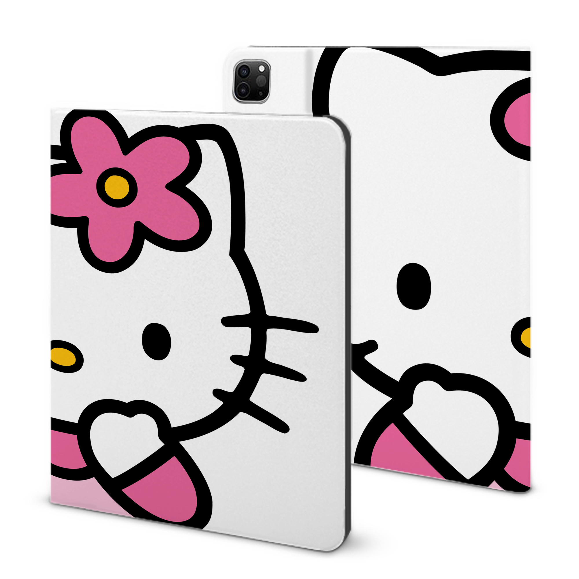 （画像用） Hello Kitty ハローキティ IPad ケース ブック型 PUレザー TPU 耐衝撃 軽量 薄型 ペン収納なし 全面保護 IPad 各モデル対応